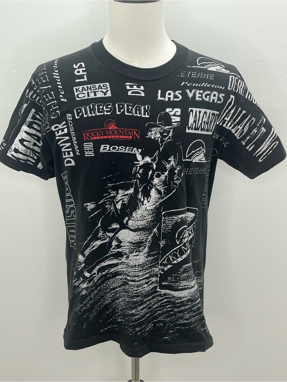 Anvil Rocky Mountain Clothing Mens Rodeo Western All Over Print T-Shirt Large